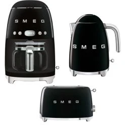 Smeg Frukostpaket Kaffebryggare, Brödrost & Vattenkokare, Svart